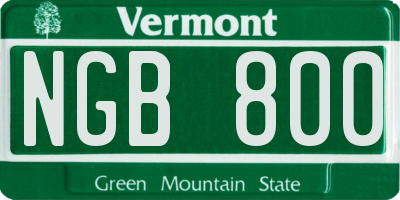 VT license plate NGB800