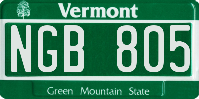 VT license plate NGB805