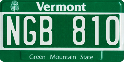 VT license plate NGB810