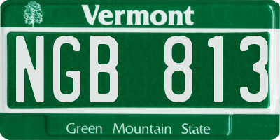 VT license plate NGB813