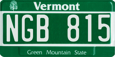 VT license plate NGB815