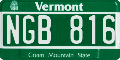 VT license plate NGB816