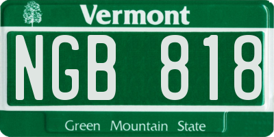 VT license plate NGB818
