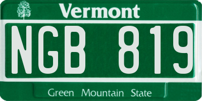 VT license plate NGB819