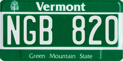 VT license plate NGB820