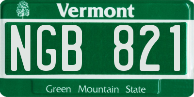 VT license plate NGB821