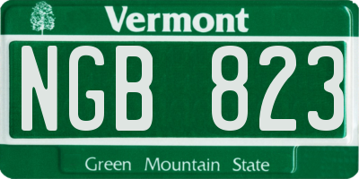 VT license plate NGB823