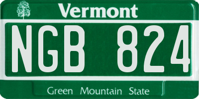 VT license plate NGB824