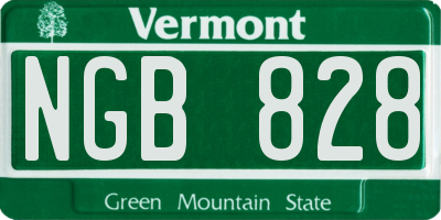 VT license plate NGB828