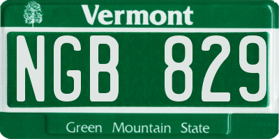 VT license plate NGB829