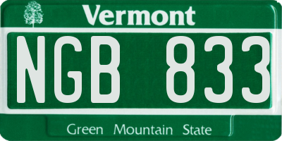 VT license plate NGB833
