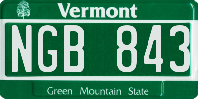 VT license plate NGB843