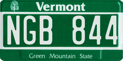 VT license plate NGB844
