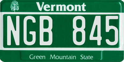 VT license plate NGB845