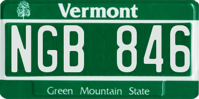 VT license plate NGB846