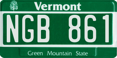 VT license plate NGB861