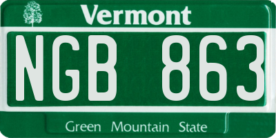 VT license plate NGB863