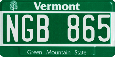 VT license plate NGB865