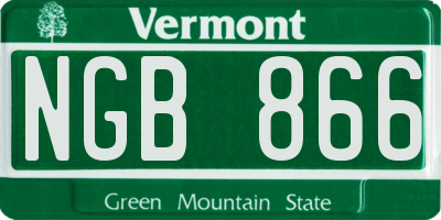 VT license plate NGB866