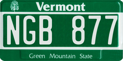 VT license plate NGB877