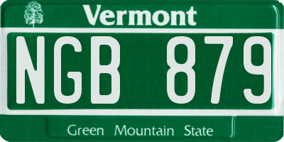 VT license plate NGB879