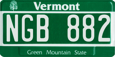 VT license plate NGB882