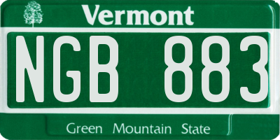 VT license plate NGB883