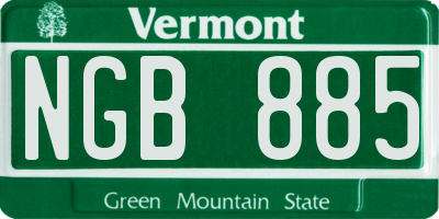 VT license plate NGB885