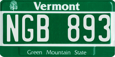 VT license plate NGB893