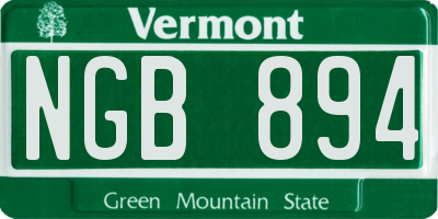 VT license plate NGB894