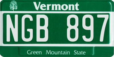 VT license plate NGB897