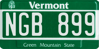 VT license plate NGB899