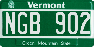 VT license plate NGB902