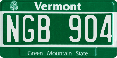 VT license plate NGB904