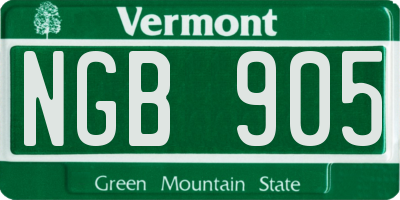 VT license plate NGB905