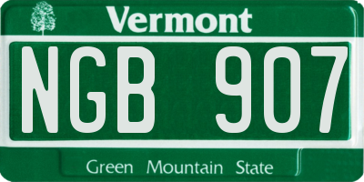 VT license plate NGB907