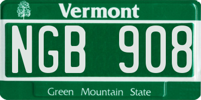 VT license plate NGB908