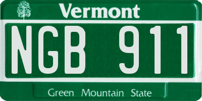 VT license plate NGB911