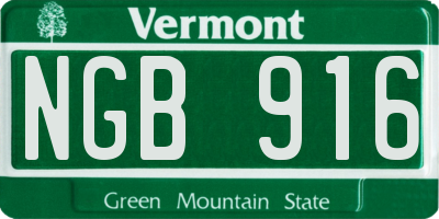 VT license plate NGB916