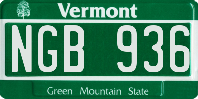 VT license plate NGB936