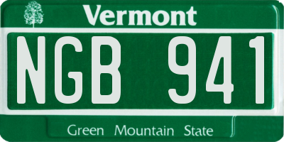 VT license plate NGB941