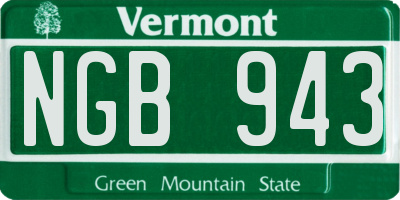 VT license plate NGB943