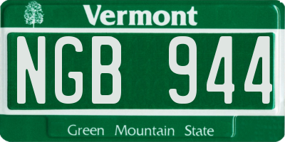 VT license plate NGB944