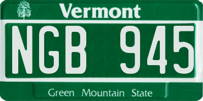 VT license plate NGB945