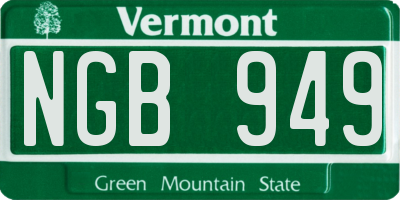 VT license plate NGB949