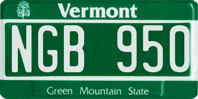 VT license plate NGB950