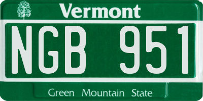 VT license plate NGB951