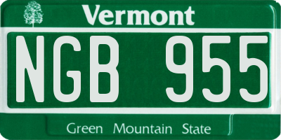 VT license plate NGB955