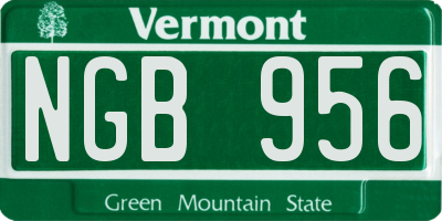 VT license plate NGB956