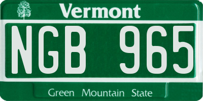 VT license plate NGB965